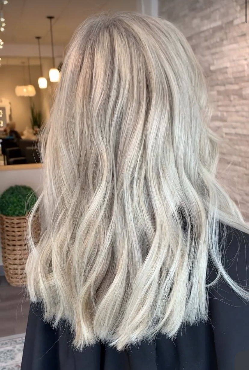 Blonde Grey Blending hair example